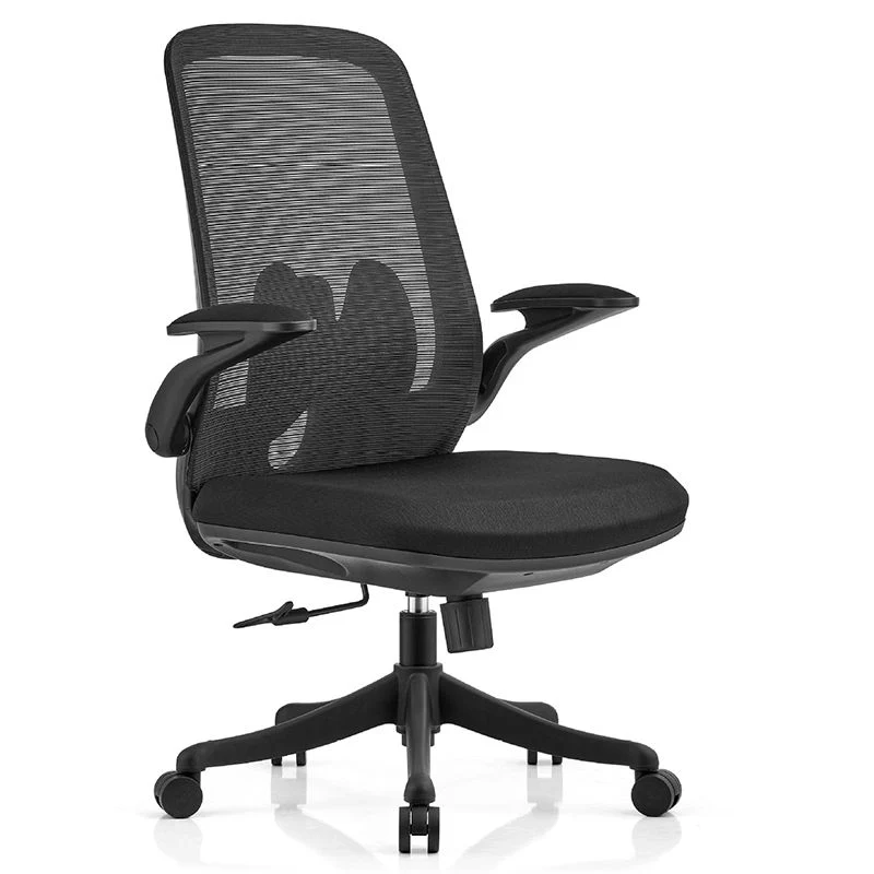 Chaise d'accoudoir rabattable en microfibre, chaise de bureau à dossier haut, grille d'air respirante, soutien lombaire Cl...