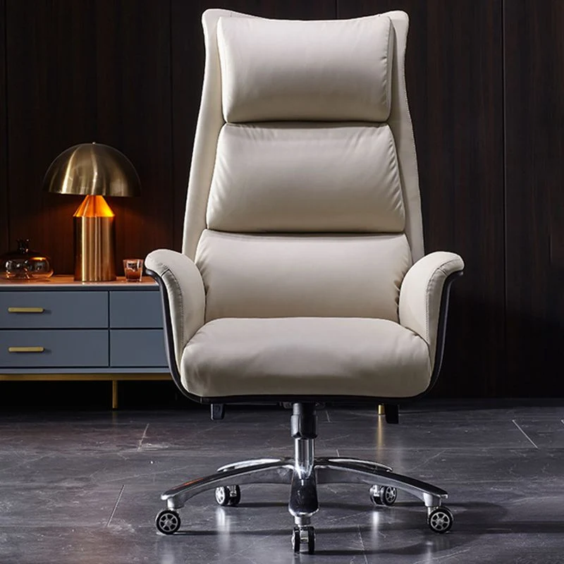 Chaise de direction blanche moderne, siège réglable en hauteur, pour bureau Clearhalo
