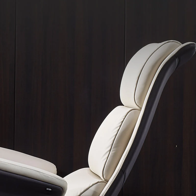 Chaise de direction blanche moderne, siège réglable en hauteur, pour bureau Clearhalo