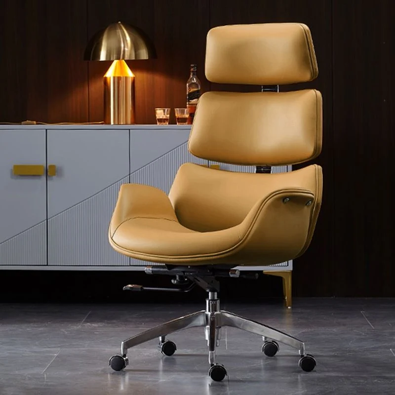 Chaise de direction contemporaine en cuir, chaise pivotante réglable en hauteur pour le bureau Clearhalo
