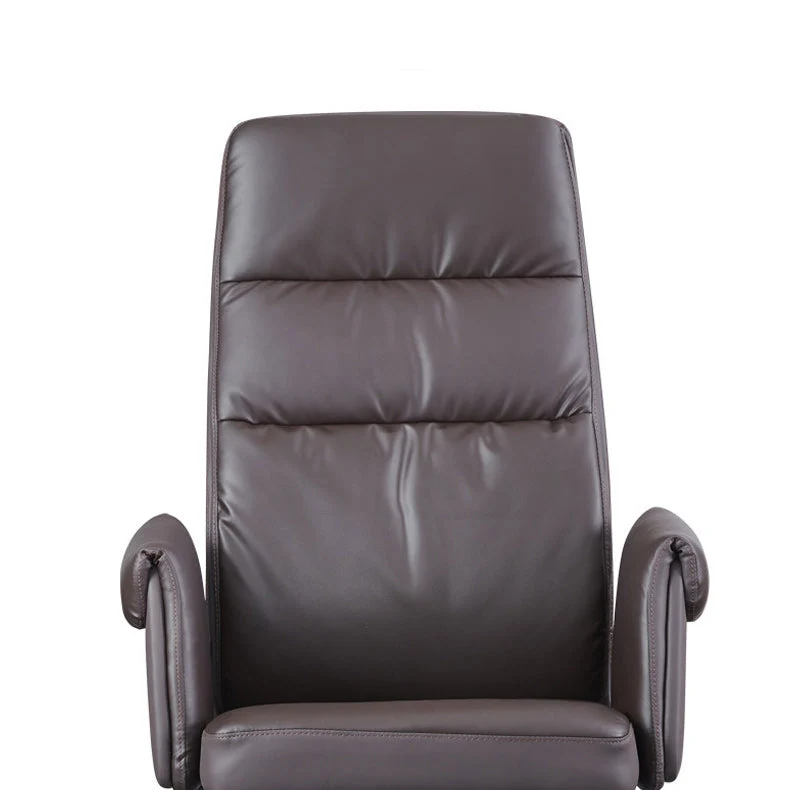 Chaise de direction contemporaine à dossier haut en simili cuir marron Clearhalo