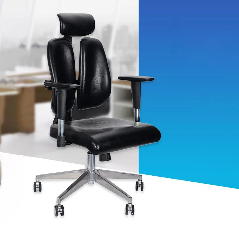 Chaise de direction en cuir moderne, chaise à dossier haut avec roulettes Clearhalo