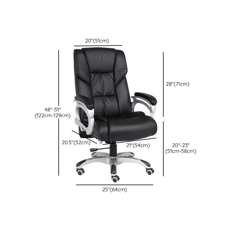 Chaise de direction moderne à bras rembourrés, chaise de direction noire pour bureau Clearhalo