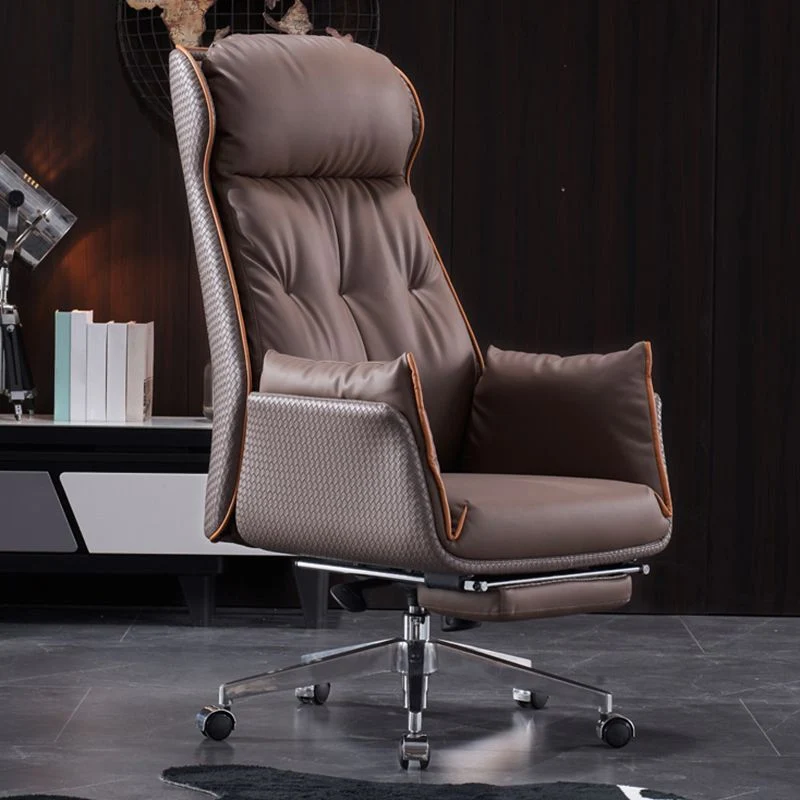 Chaise de direction moderne en cuir marron, chaise de direction pour bureau Clearhalo