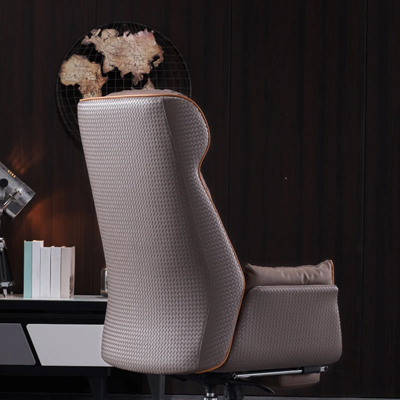 Chaise de direction moderne en cuir marron, chaise de direction pour bureau Clearhalo