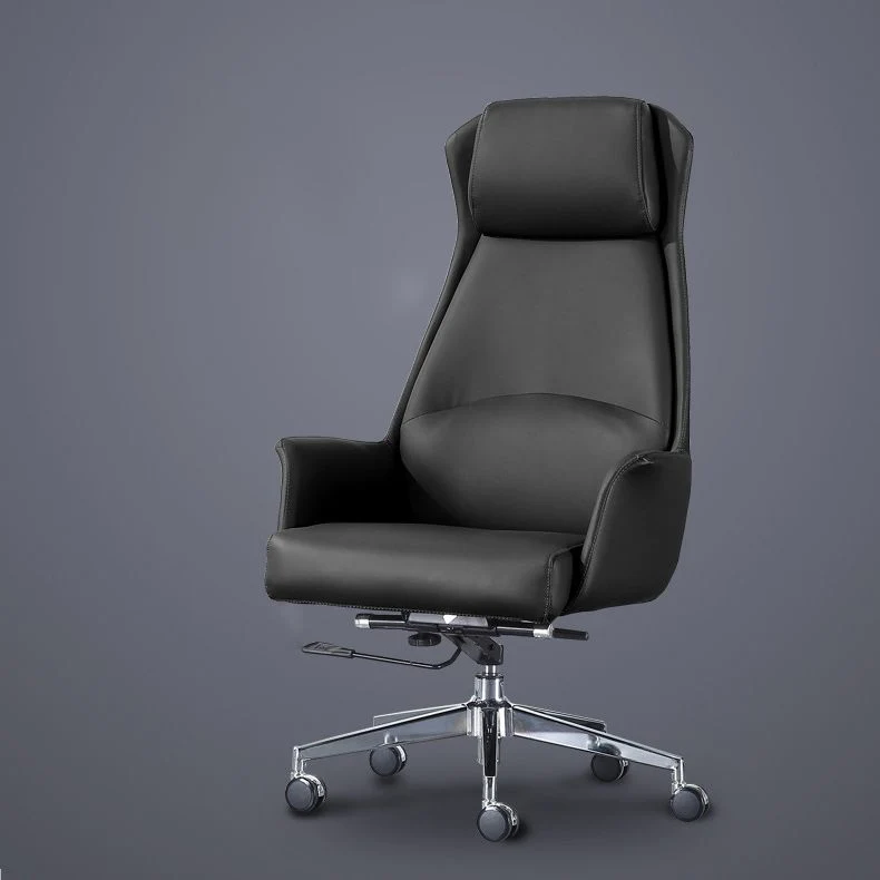 Chaise de direction moderne à dossier haut en cuir, 20 pouces de large Clearhalo