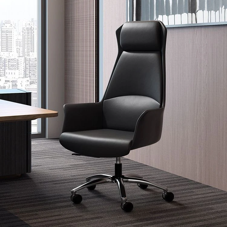 Chaise de direction moderne à dossier haut en cuir, 20 pouces de large Clearhalo