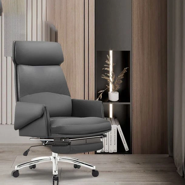 Chaise de direction moderne sans bras, mécanisme d'inclinaison, chaise de gestionnaire pour le bureau Clearhalo