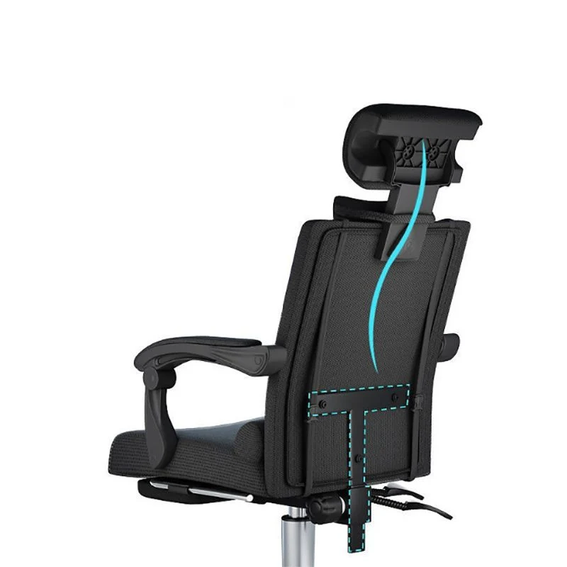 Chaise de direction noire contemporaine à bras rembourrés pour bureau Clearhalo