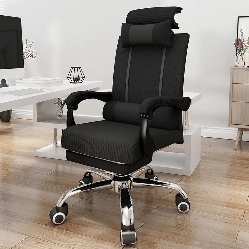 Chaise de direction noire contemporaine à bras rembourrés pour bureau Clearhalo