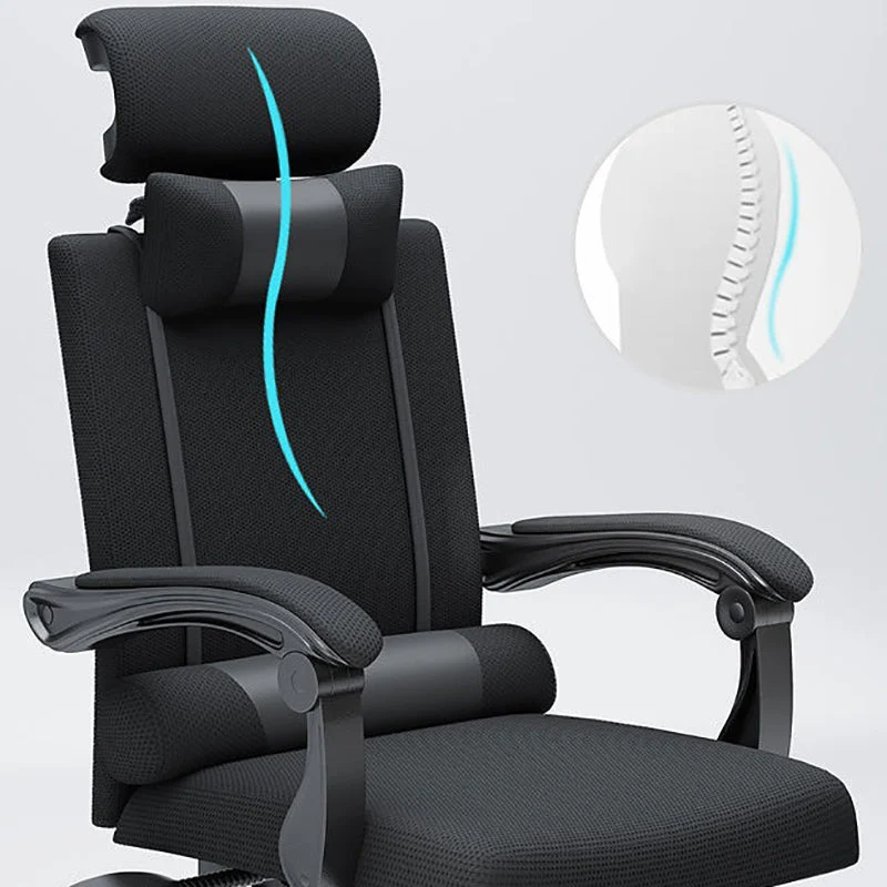Chaise de direction noire contemporaine à bras rembourrés pour bureau Clearhalo