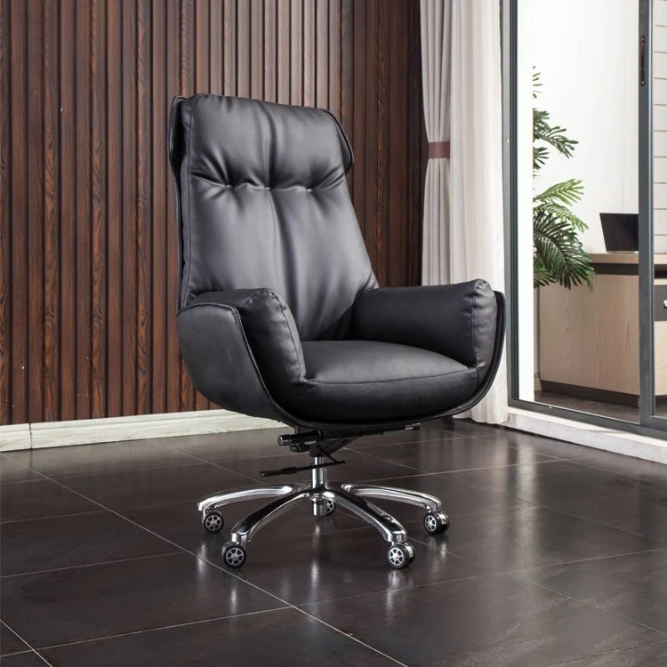 Chaise de direction sans accoudoirs à dossier haut, fauteuil de direction moderne en simili cuir Clearhalo