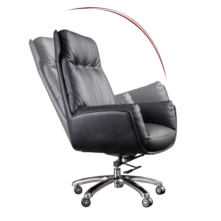 Chaise de direction sans accoudoirs à dossier haut, fauteuil de direction moderne en simili cuir Clearhalo