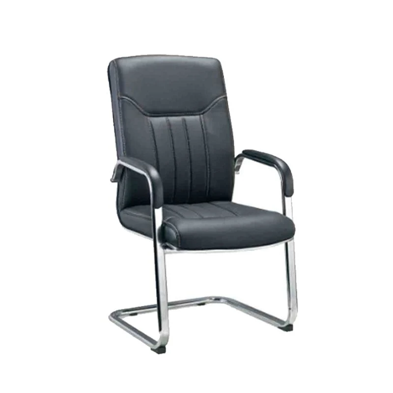 Chaise de direction en simili cuir avec accoudoirs rembourrés, chaise de bureau à cadre chromé Clearhalo