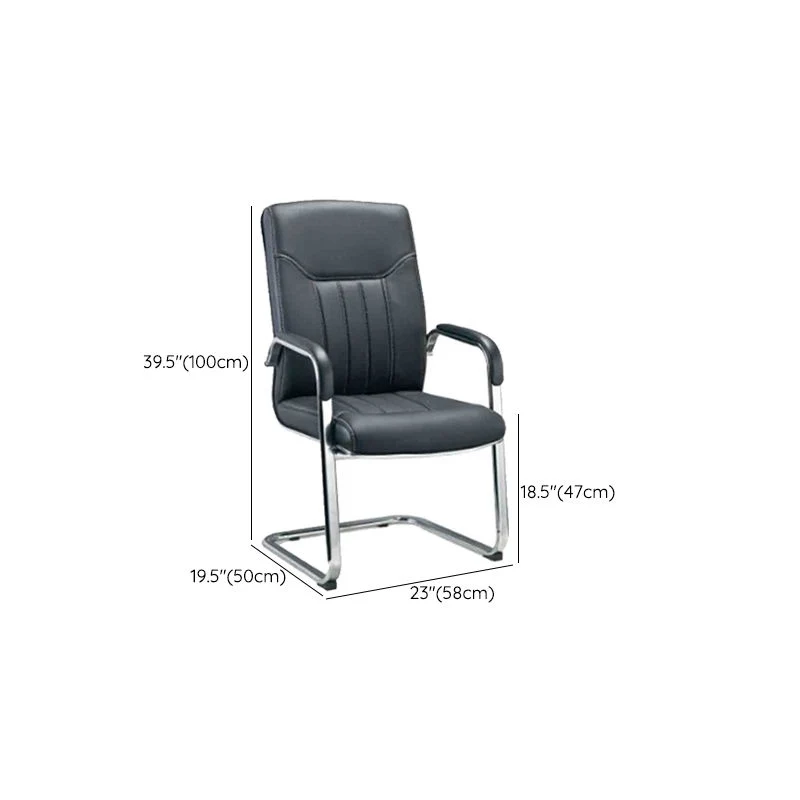 Chaise de direction en simili cuir avec accoudoirs rembourrés, chaise de bureau à cadre chromé Clearhalo