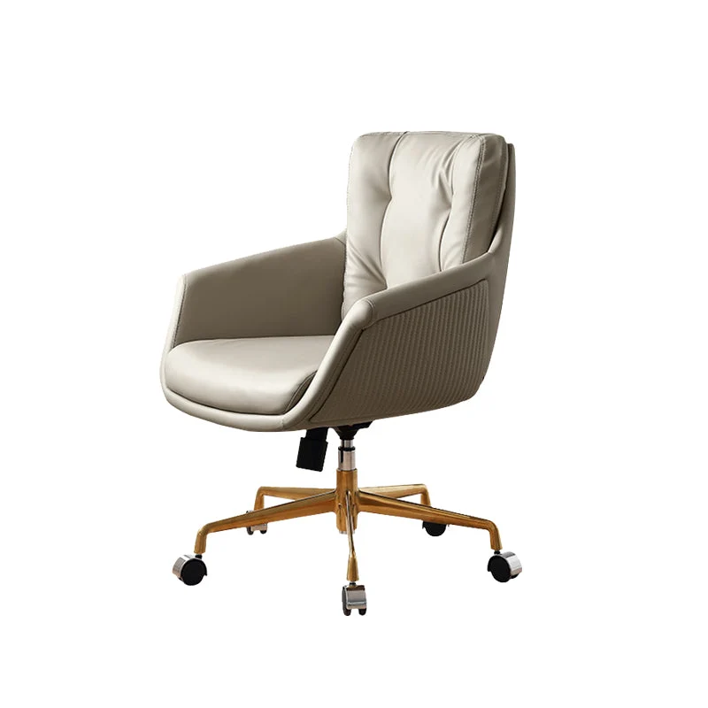 Chaise de direction touffetée contemporaine, chaise de bureau en similicuir à dossier moyen Clearhalo