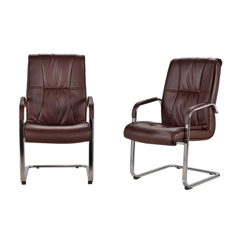 Chaise d'ordinateur de bureau à dossier haut en simili cuir et cadre chromé Clearhalo