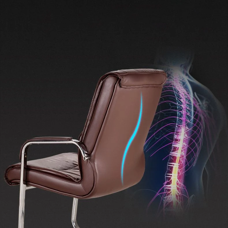 Chaise d'ordinateur de bureau à dossier haut en simili cuir et cadre chromé Clearhalo