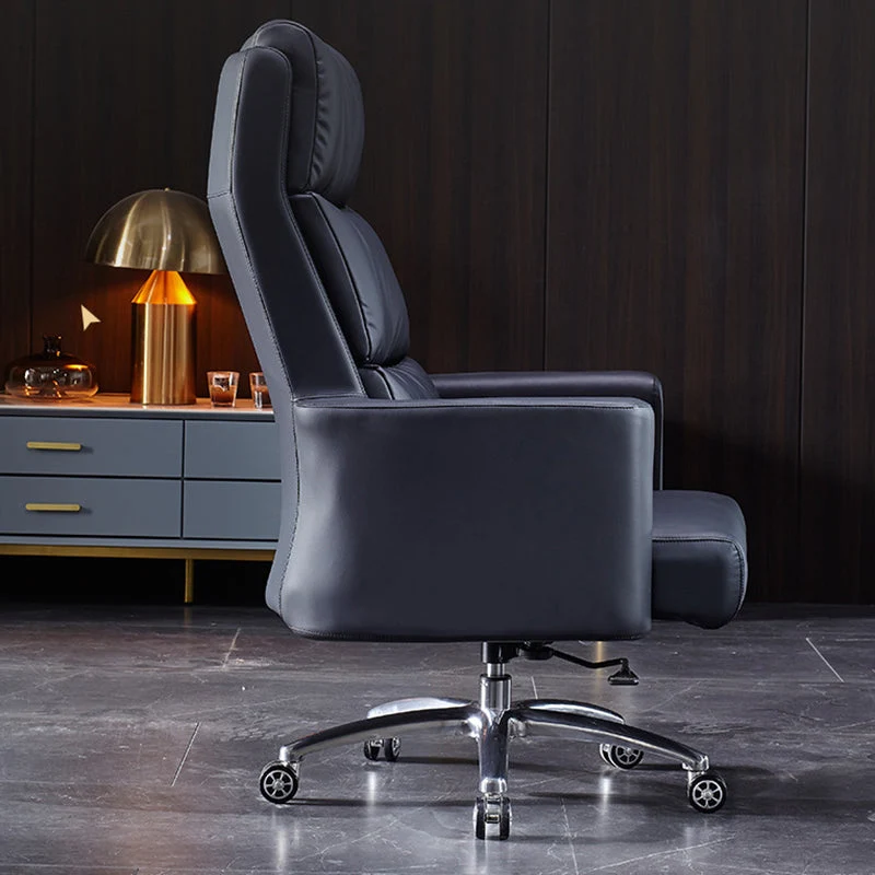 Chaise d'ordinateur contemporaine en PU, chaise de direction en cuir étoile de bureau Clearhalo