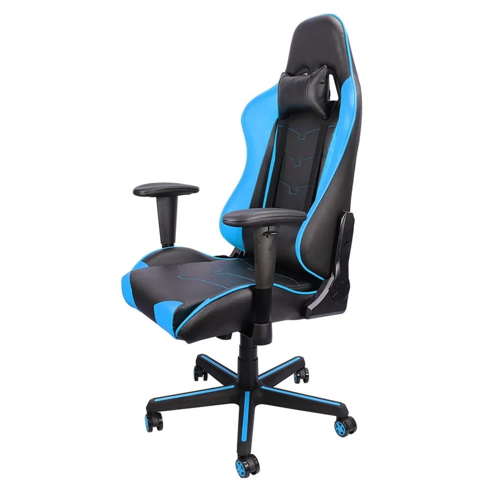 Chaise d'ordinateur contemporaine en PU pivotante ergonomique avec chaise de bureau à roulettes Clearhalo