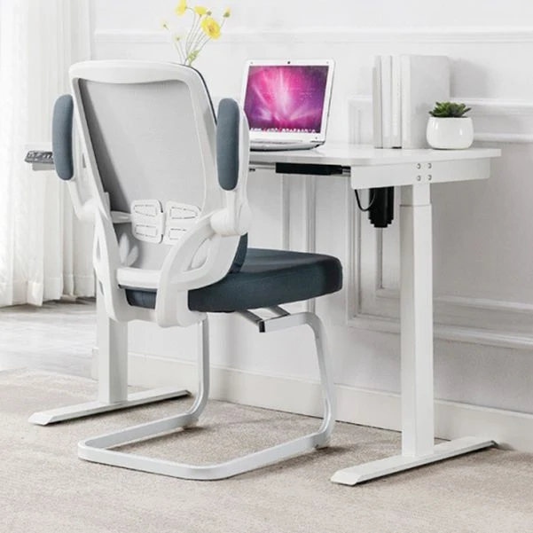 Chaise d'ordinateur moderne, accoudoir rabattable réglable, chaise de bureau en acier Clearhalo