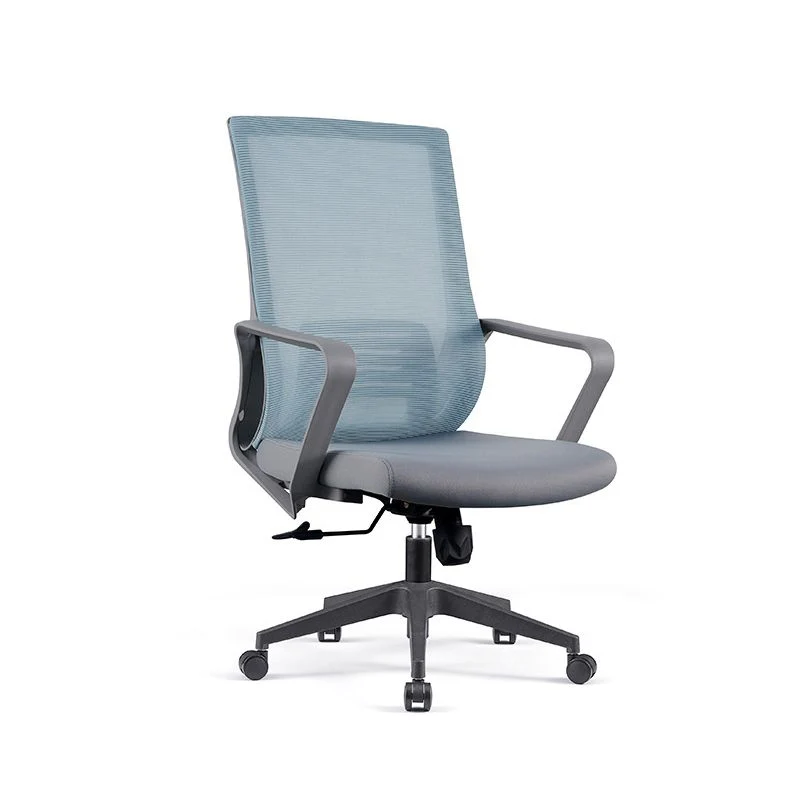 Chaise d'ordinateur moderne à bras fixes avec roulettes, chaise de bureau à dossier moyen Clearhalo
