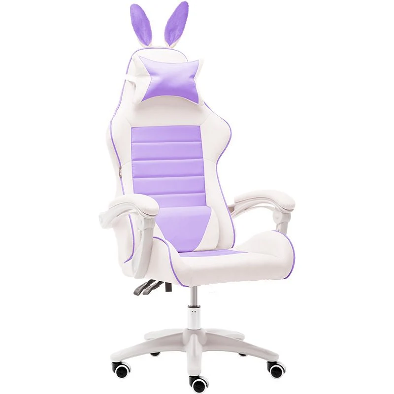 Chaise d'ordinateur moderne, bras réglables, dossier haut, avec roulettes Clearhalo