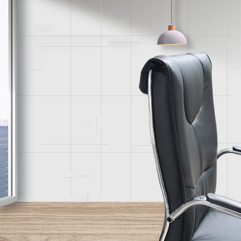 Chaise d'ordinateur moderne, chaise à bras fixes, chaise en cuir à dossier haut Clearhalo