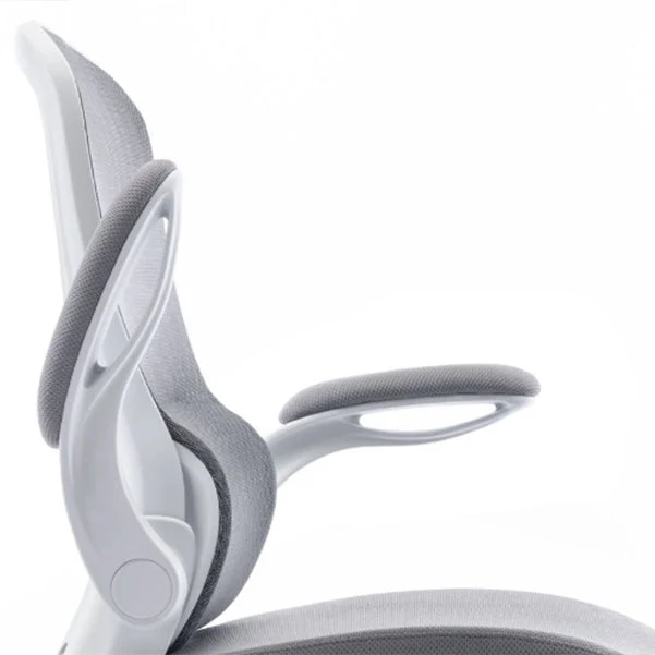 Chaise d'ordinateur moderne en maille, chaise à dossier moyen avec roulettes en gris/orange/noir Clearhalo