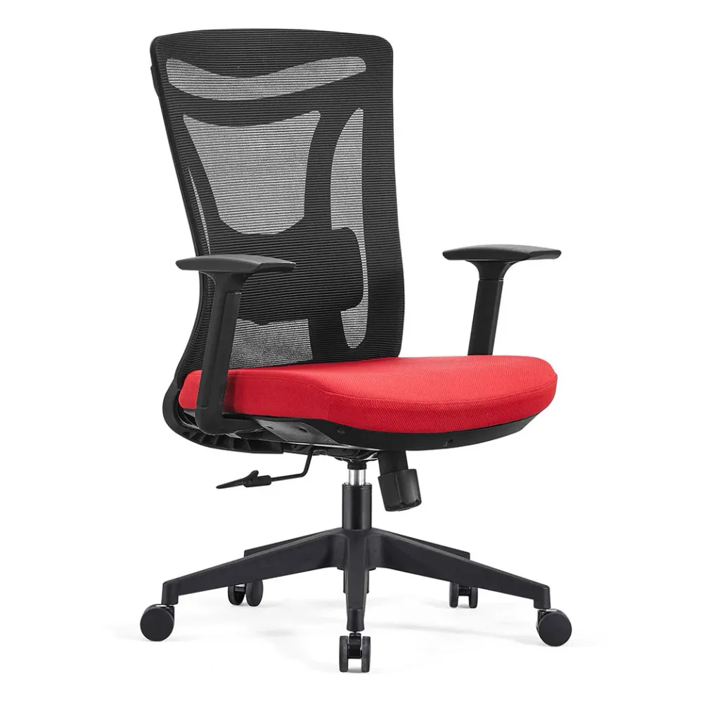 Chaise d'ordinateur moderne en maille à dossier haut avec support lombaire réglable Clearhalo