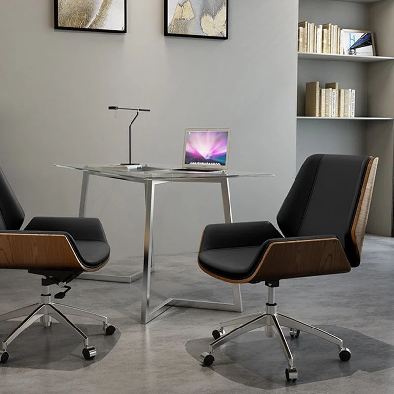 Chaise ergonomique contemporaine à dossier moyen, chaise de conférence sans détresse Clearhalo