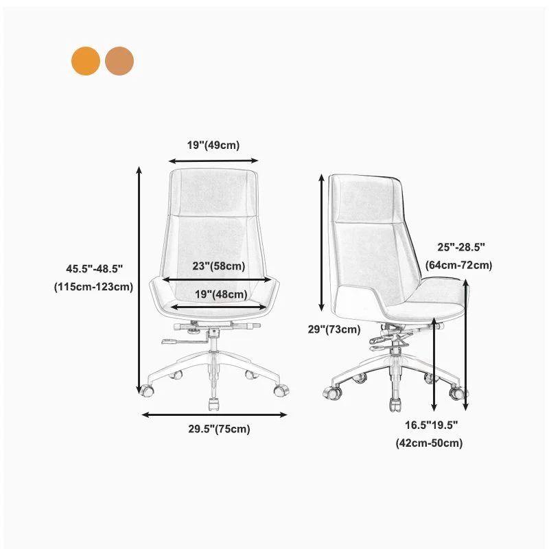La chaise ergonomique exécutive contemporaine roule la chaise de gestion à dossier haut Clearhalo
