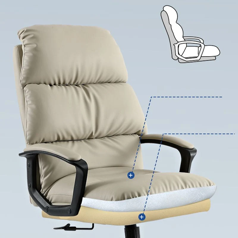 Chaise exécutive de style moderne, chaise pivotante à bras rembourrés à dossier haut Clearhalo