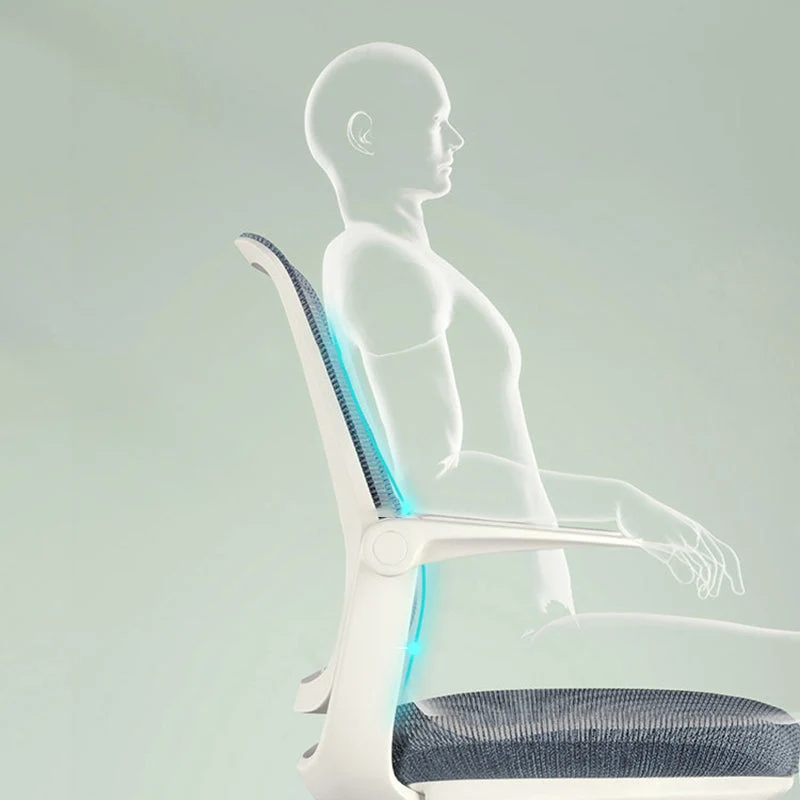 Chaise de luxe avec dossier respirant AirGrid, accoudoirs fixes, chaise de bureau à cadre blanc Clearhalo