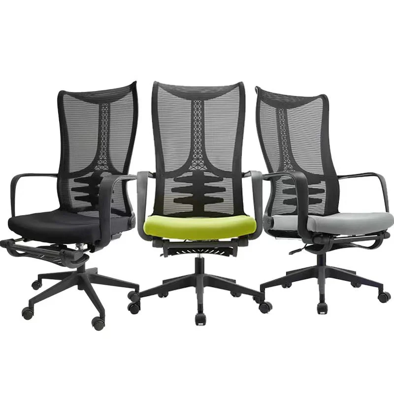 Chaise moderne à accoudoirs réglables avec roulettes, chaise de bureau en maille à dossier haut Clearhalo