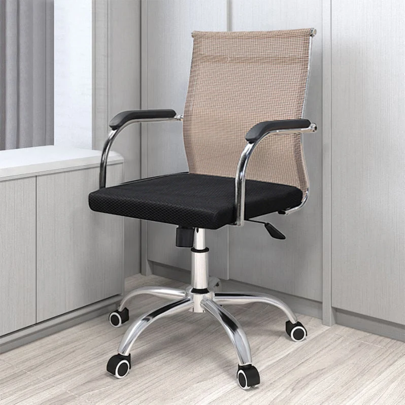 Chaise moderne avec accoudoirs inclus et roulettes, chaise de bureau en maille à dossier moyen Clearhalo