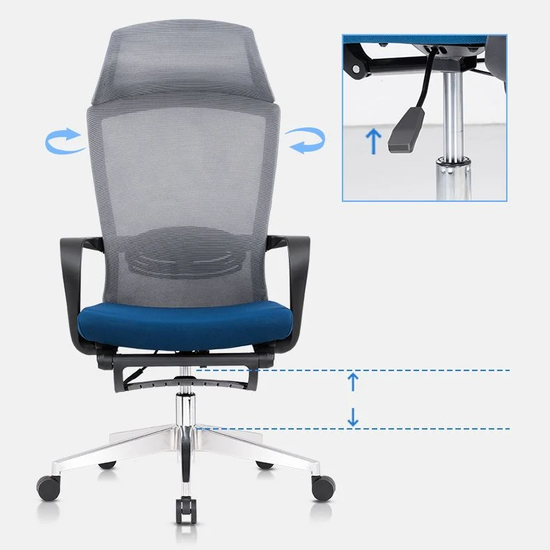 Chaise moderne avec oreiller inclus et roulettes, chaise de bureau en maille à dossier haut Clearhalo