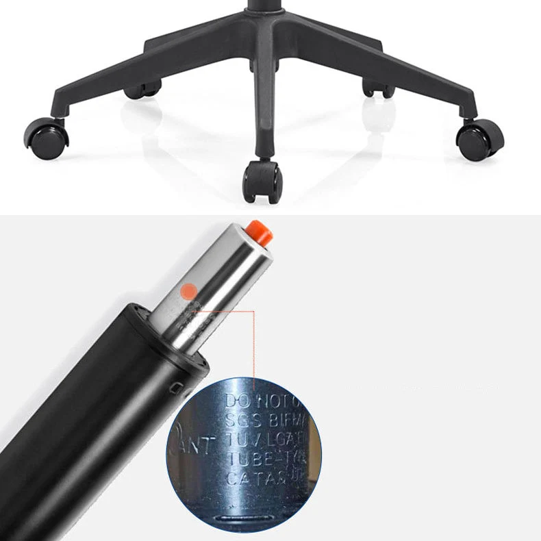 Chaise moderne à bras fixes avec roulettes, chaise de travail à dossier moyen, chaise de bureau en maille Clearhalo