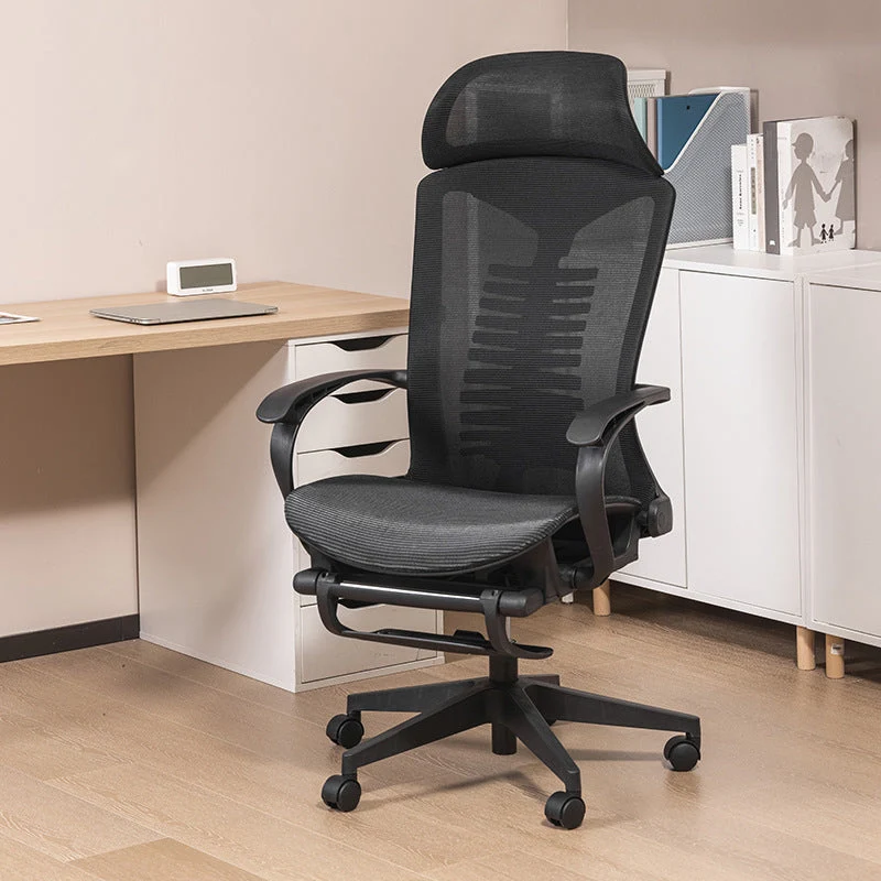 Chaise moderne à bras fixes, chaise pivotante à hauteur de siège réglable avec roulettes Clearhalo