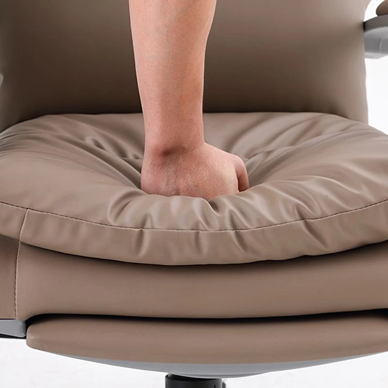 Chaise moderne en cuir, chaise pivotante à hauteur de siège réglable avec roulettes Clearhalo