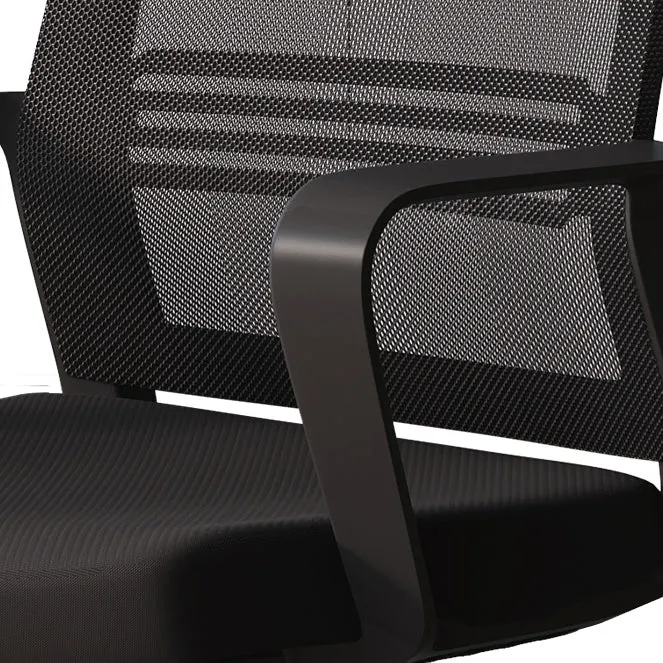 Chaise moderne sans roues, bras fixes, chaise de bureau rembourrée sans détresse Clearhalo