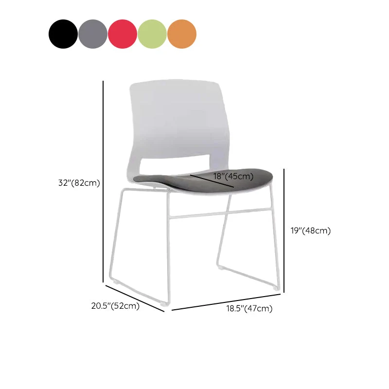 Chaise moderne sans roulettes, chaise de bureau rembourrée sans détresse Clearhalo