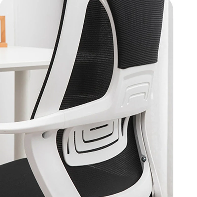 Chaise moderne, siège réglable en hauteur, bras fixes, chaise pivotante avec roulettes Clearhalo