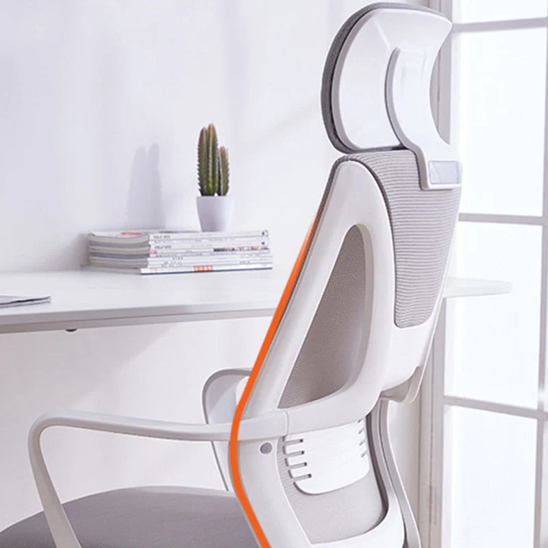 Chaise moderne, siège réglable en hauteur, bras fixes, chaise pivotante avec roulettes Clearhalo