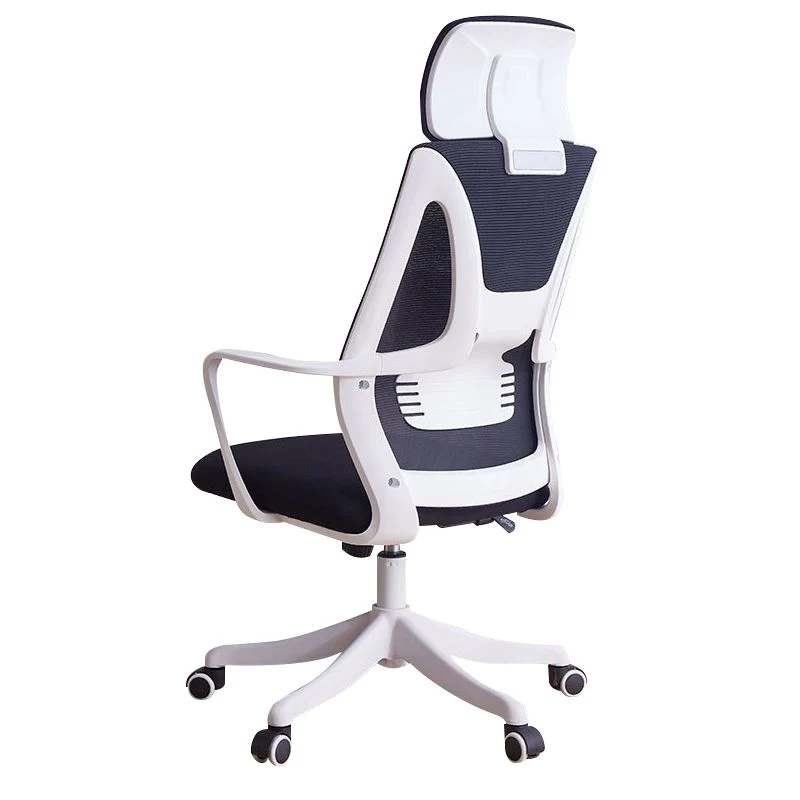 Chaise moderne, siège réglable en hauteur, bras fixes, chaise pivotante avec roulettes Clearhalo