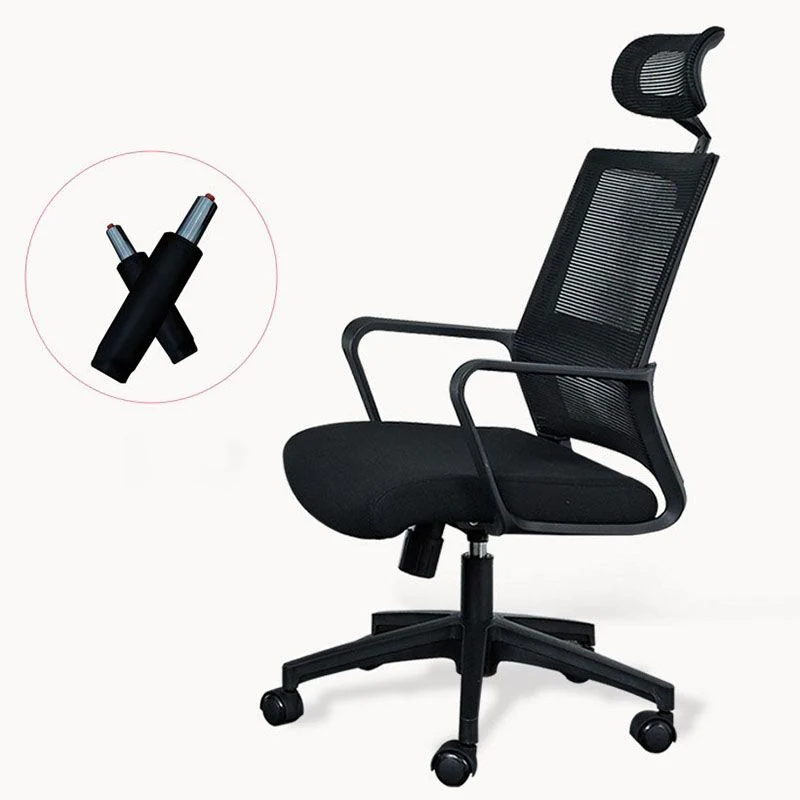 Chaise pivotante à accoudoirs fixes, siège et dossier AirGrid respirants, chaise de bureau Clearhalo