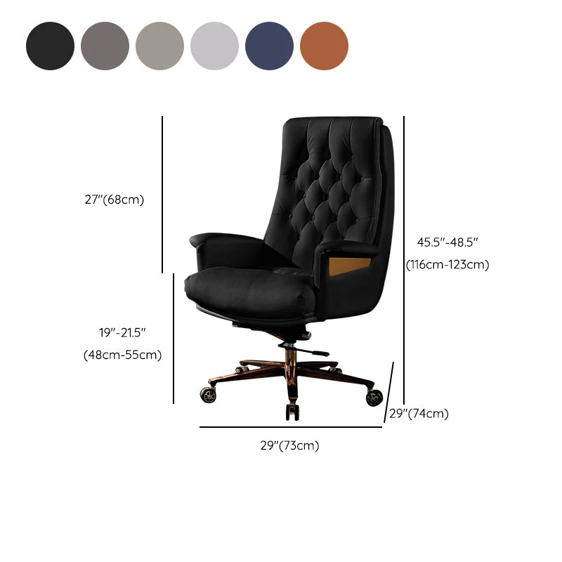 Chaise pivotante à bras fixes, chaise moderne à hauteur de siège réglable avec roulettes Clearhalo