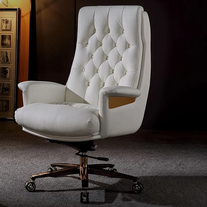 Chaise pivotante à bras fixes, chaise moderne à hauteur de siège réglable avec roulettes Clearhalo
