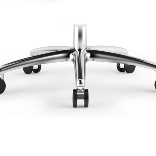 Chaise pivotante à bras fixes moderne, cadre chromé, chaise de bureau de gestion en cuir Clearhalo