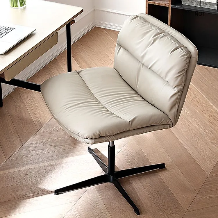 Chaise pivotante capitonnée contemporaine Chaise de bureau à dossier bas en simili cuir Clearhalo